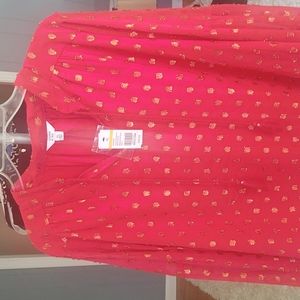 Crown & Ivy XL red blouse with sequin designs